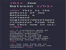 Tablet Screenshot of joebateson.com